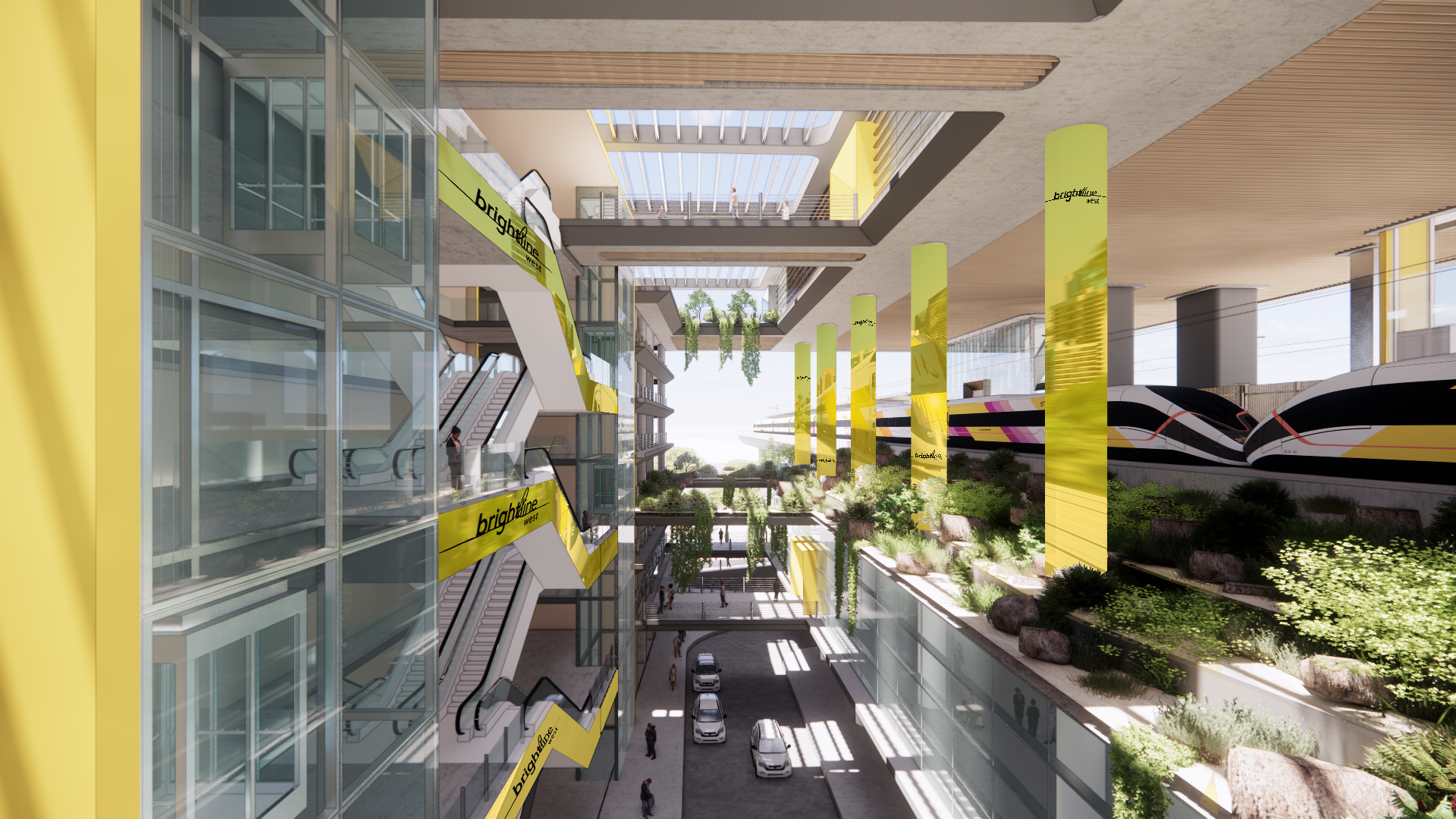 Cucamonga Station Transportation Hub artist rendering of interior of building 