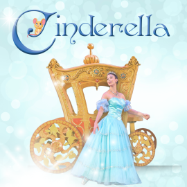 Cinderella ballet dancer in front of golden carriage April 27 through April 28
