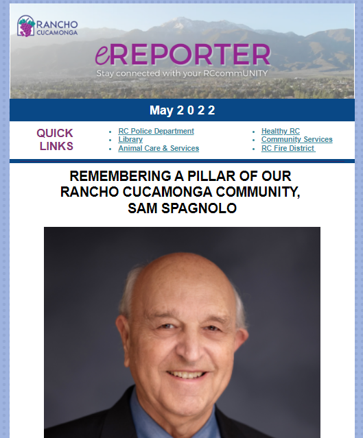 May E-Reporter featuring Sam Spagnolo