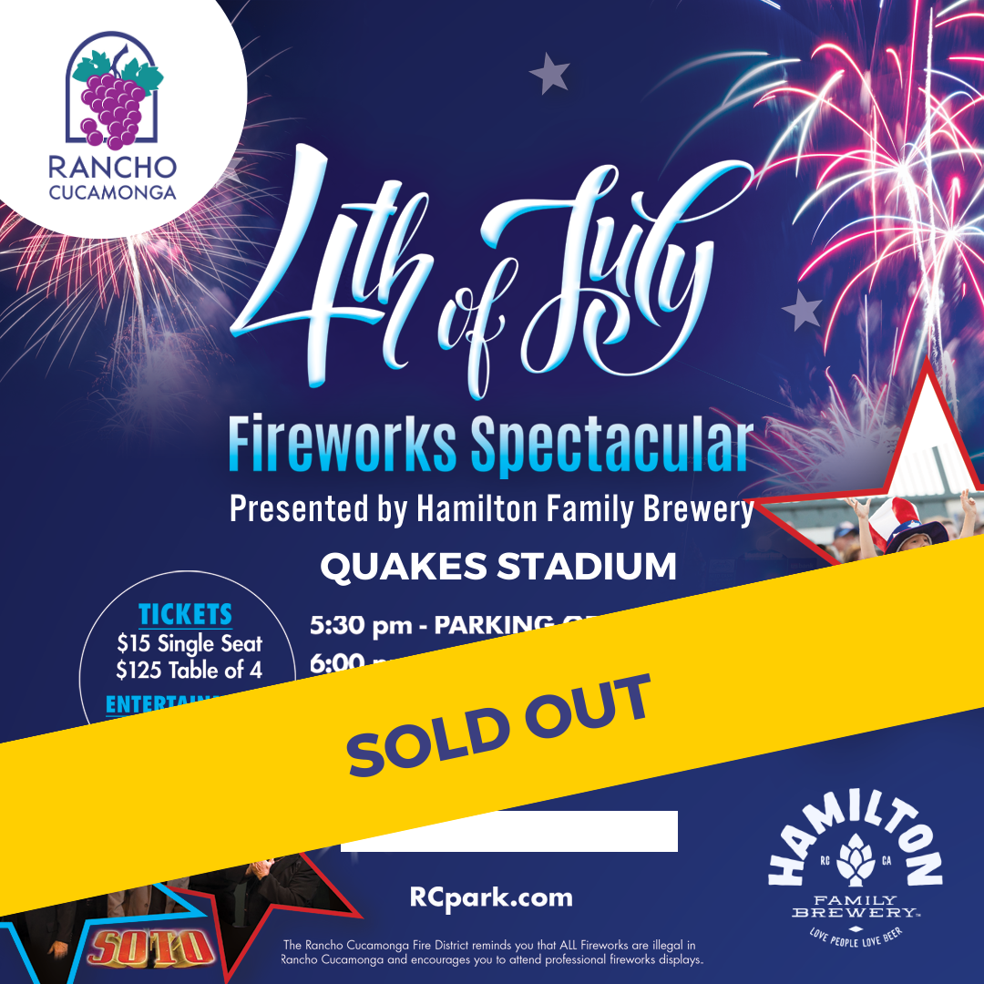 4th of July Fireworks Spectacular presented by Hamilton Family Brewery |  City of Rancho Cucamonga