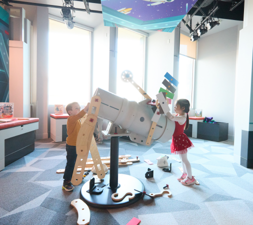 photo of Second Story and Beyond exhibit space with children 