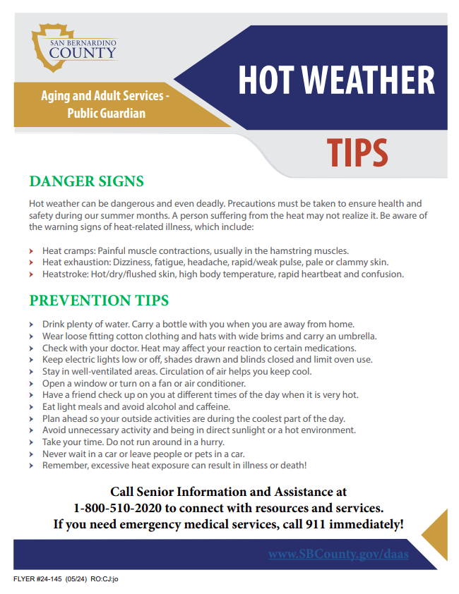 DAAS Hot Weather Tips