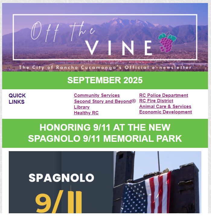 Off the Vine Newsletter Screenshot