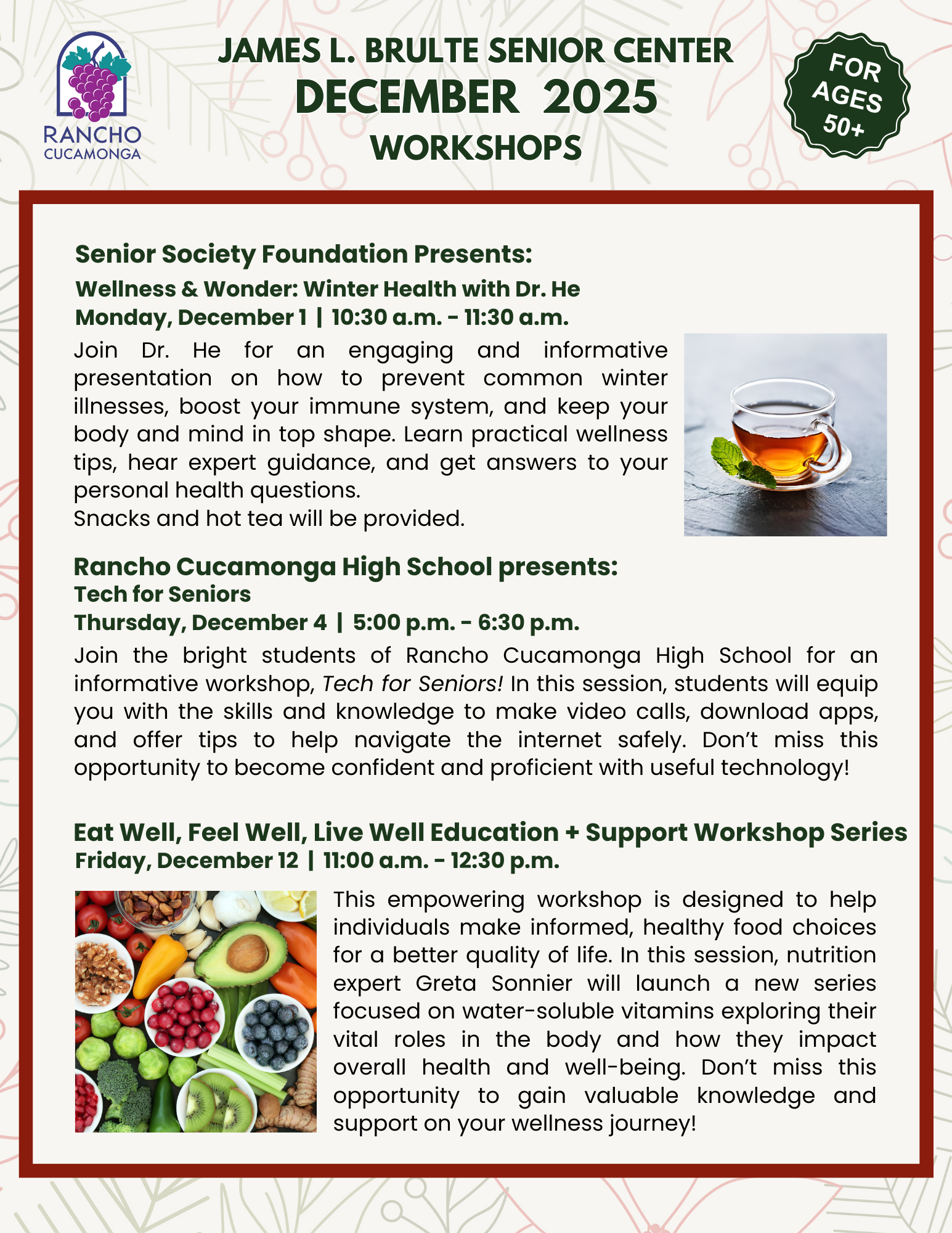 December 2025 Senior Workshops