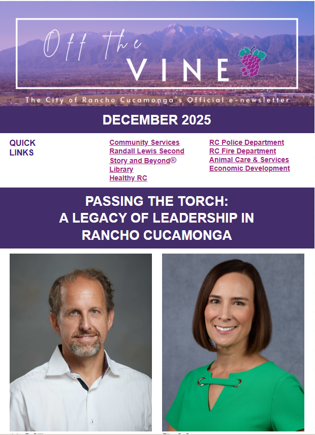 Off the Vine newsletter screenshot of John Gillison and Elisa Cox