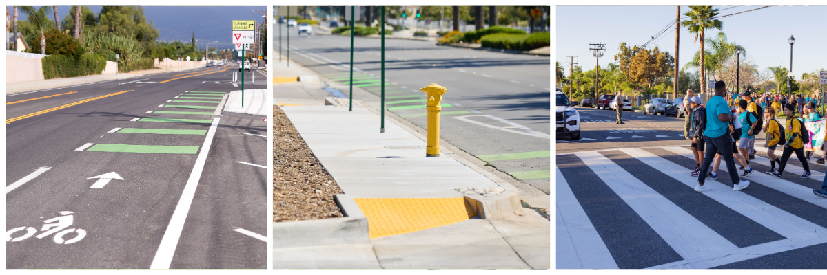 3 images of active transportation