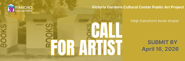 Library book drop boxes with a call for artist due by April 16, 2026