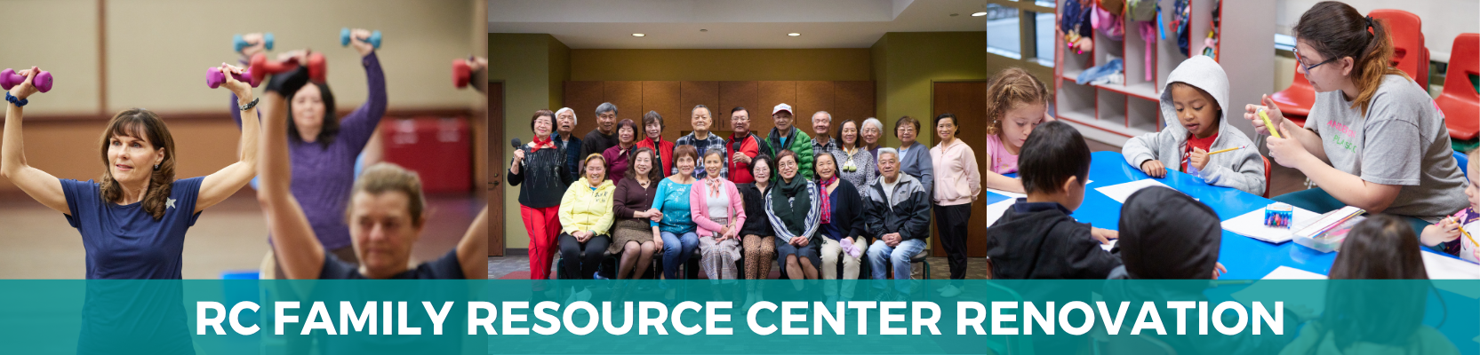 senior citizen women lifting dumbbell weights, group of smiling senior citizens, preschool teacher teaching preschool aged students