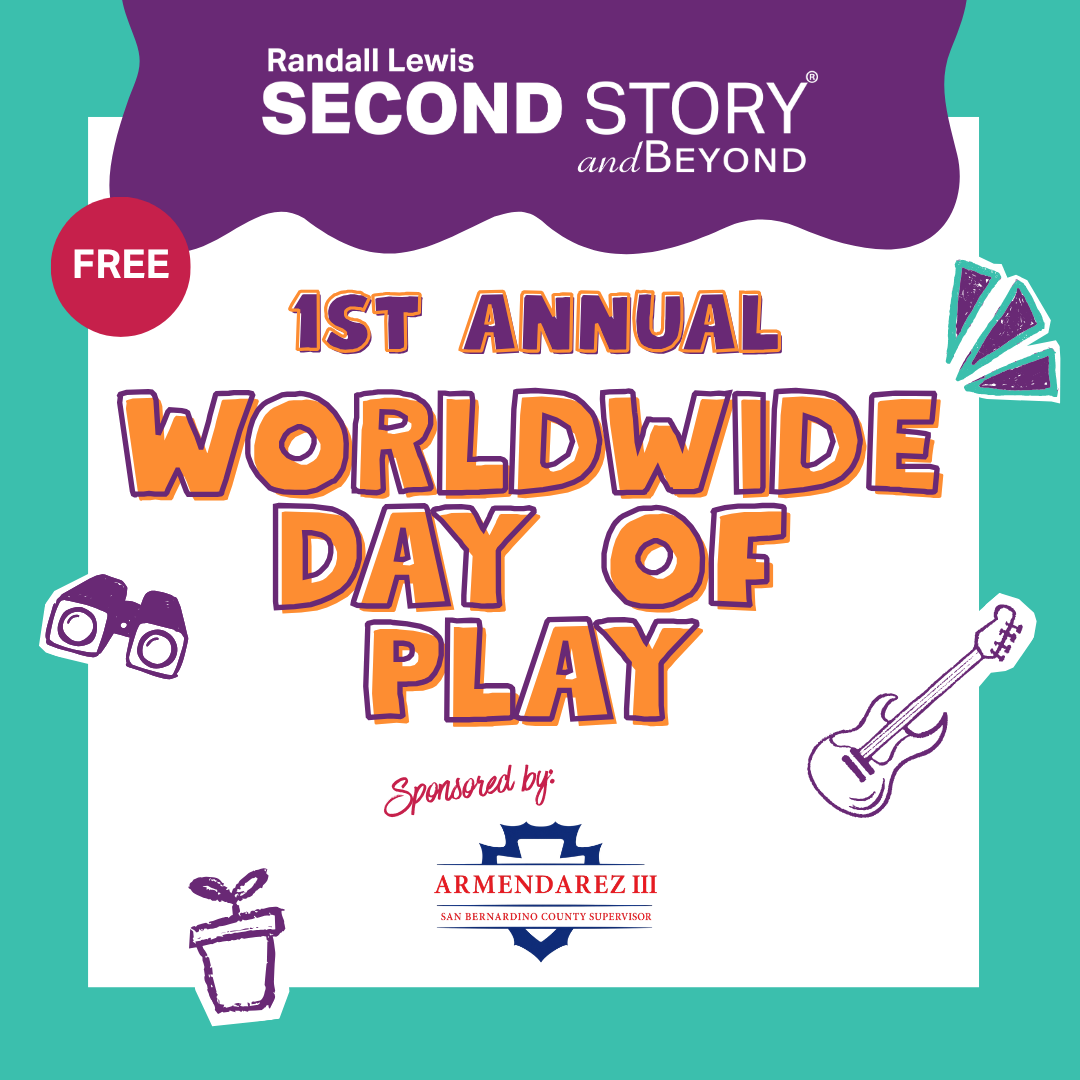 1st Annual Worldwide Day of Play with design elements depicting play, music and gardening