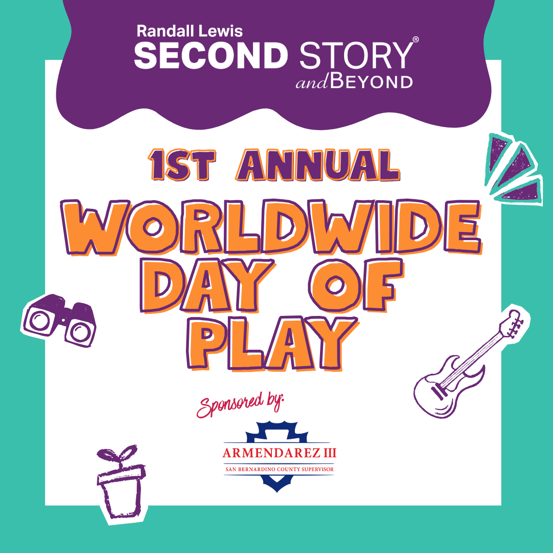 1st Annual Worldwide Day of Play with design elements depicting play, music and gardening