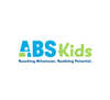 Logo for ABS Kids featuring the text 'ABS Kids' in bold blue and green letters. A smaller tagline below reads 'Reaching Milestones. Realizing Potential.'