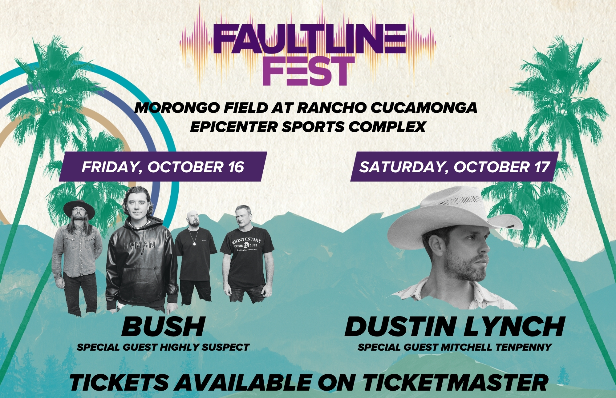 Faultline Fest Line Up Bush Dustin Lynch October 16-17