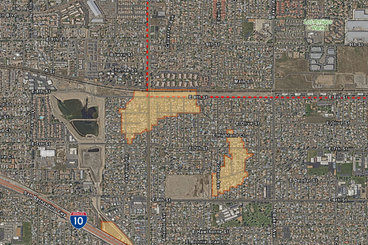 Map of Citrus Greening Disease notice of treatment area Rancho Cucamonga and Ontario