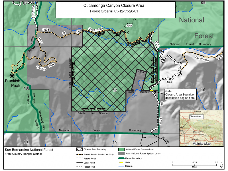 USFS Cucamonga Canyon map