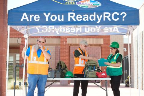 Fire District team setting up booth