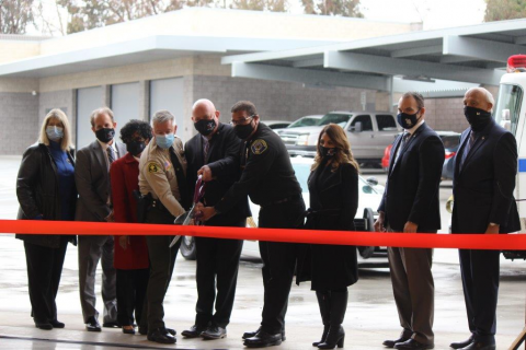 City council and staff cut red ribbon to welcome public safety facility