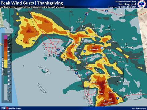 Thanksgiving 2022 Wind Gusts
