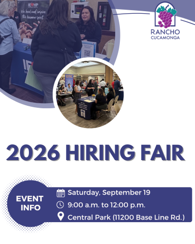 2026 Hiring Fair Saturday, September 19 9:00 a.m. to 12:00 p.m. Central Park (11200 Base Line Rd.)