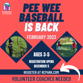 Pee Wee Baseball is back in 2023!