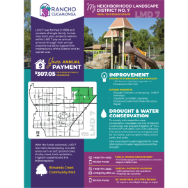 LMD 7 annual report graphic with map and project highlights