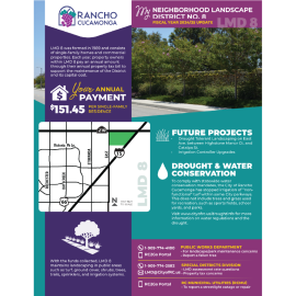 LMD 8 annual report graphic with map and project highlights