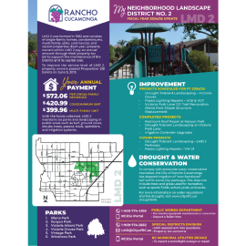 LMD 2 annual report graphic with map and project highlights