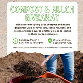 Shovel of compost and mulch