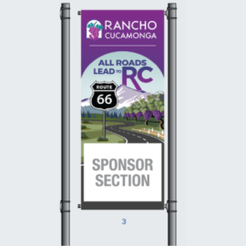 Vertical street banner mockup of All-America City Banner Program